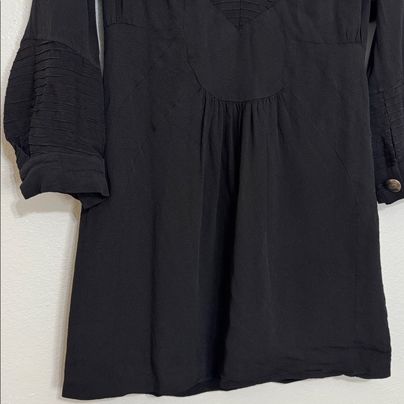 Gucci V Neck Long Sleeve Silk & Acetate Mini Dress in Black - Picture 10 of 11